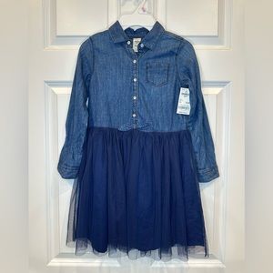 OshKosh Girls Jean Tulle‎ Dress Size 6X NWT